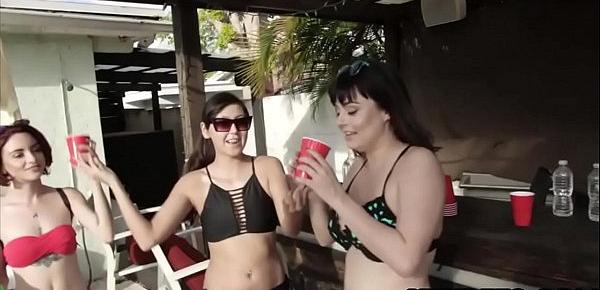  Wet hot american spring break with three lesbian teens